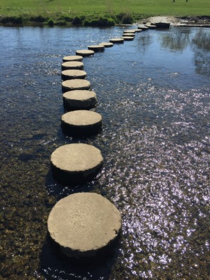 stepping stones across water