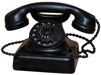 an old-fashioned black telephone